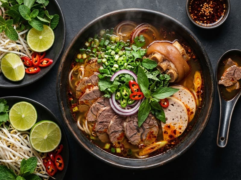 Bún Bò Huế (Soupe de nouilles au bœuf épicée de Huế)