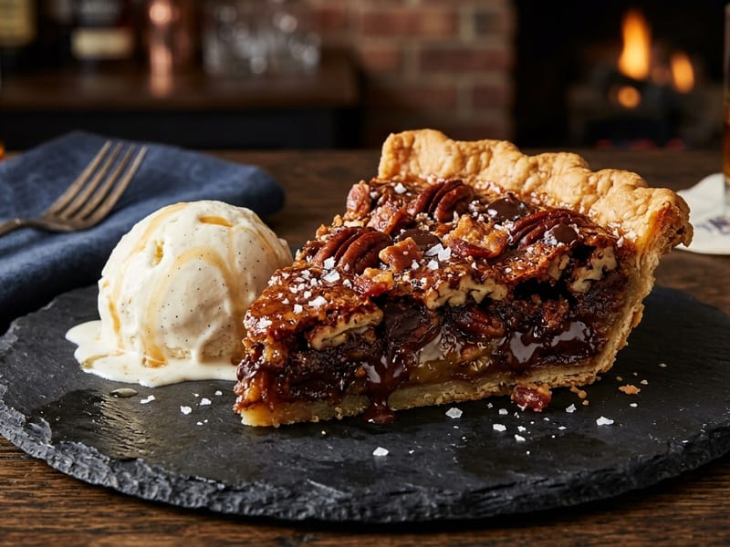 Bourbon Pecan Pie with Smoked Chocolate