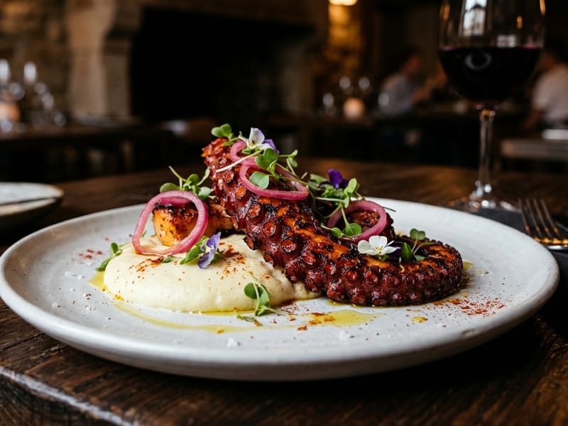 Grilled Octopus with Paprika & Potato Foam