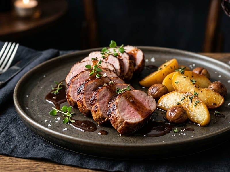 Iberian Pork Tenderloin with Apple & Brandy