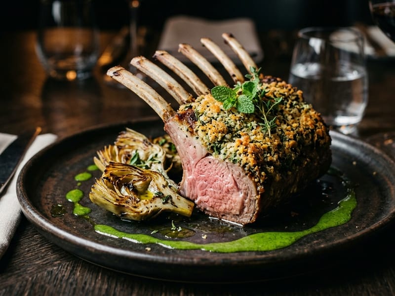 Lamb Rack with Rosemary & Manchego Crust