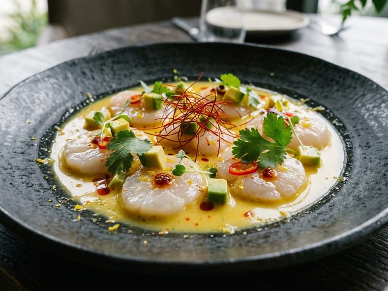 Coquille Ceviche met Passievrucht & Kokos