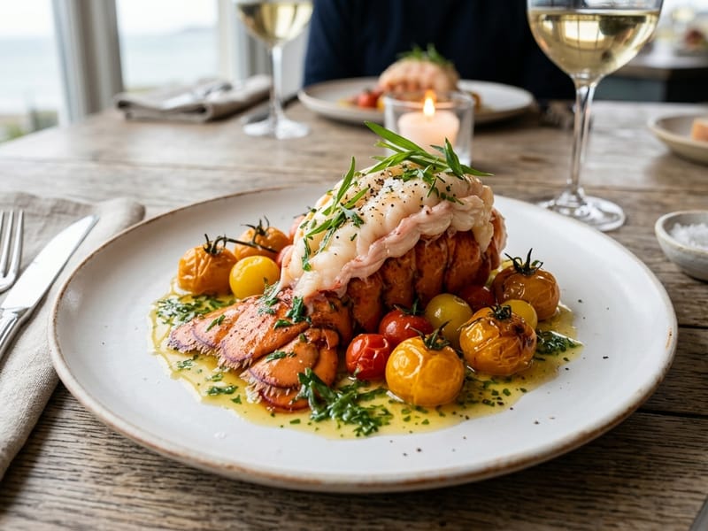 Poached Brancaster Lobster with Confit Tomatoes