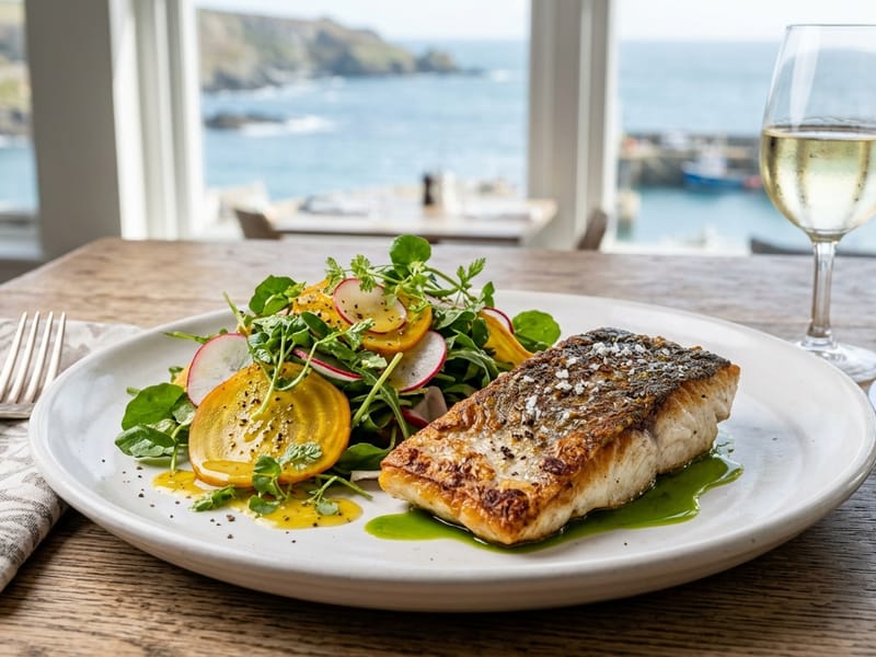 Hake Fillet with Golden Beet & Radish Salad