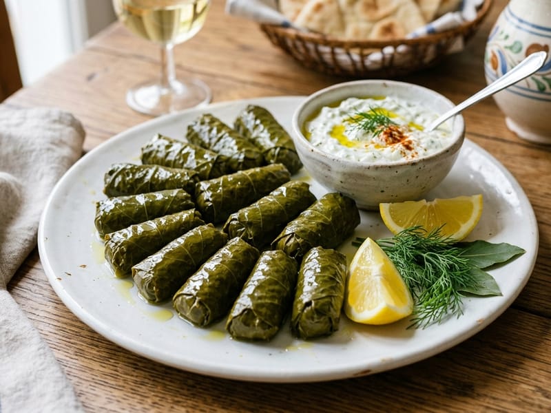Dolmades (Foglie di Vite Ripiene)