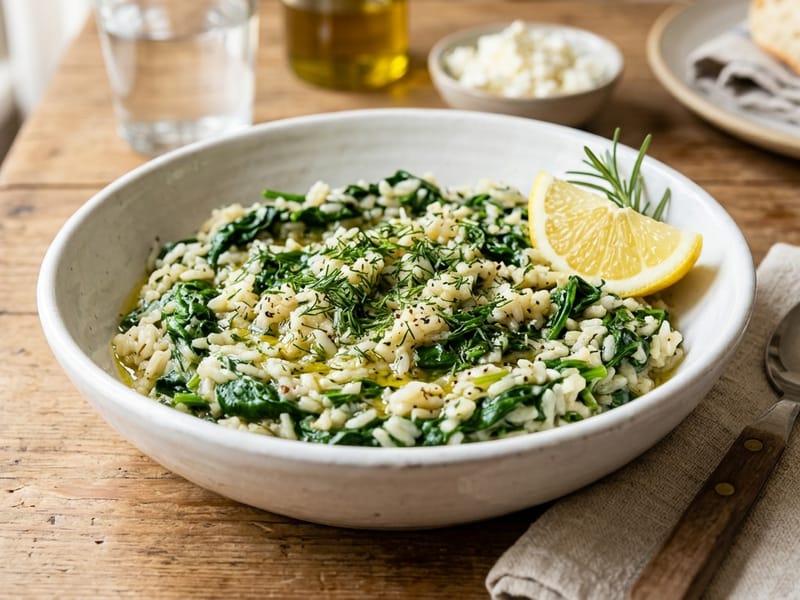 Spanakorizo (Riso agli Spinaci)