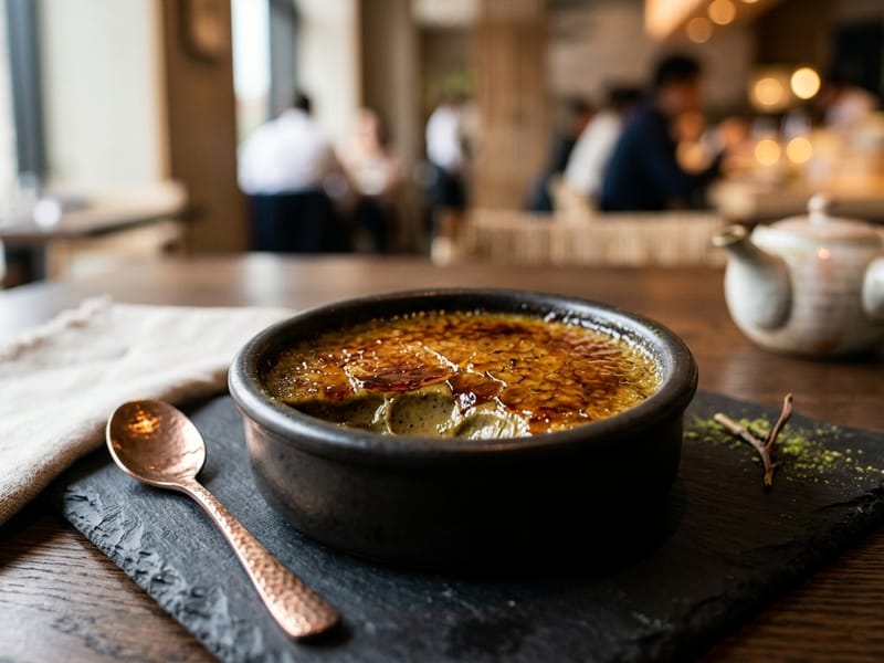 Hojicha or Matcha Crème Brûlée
