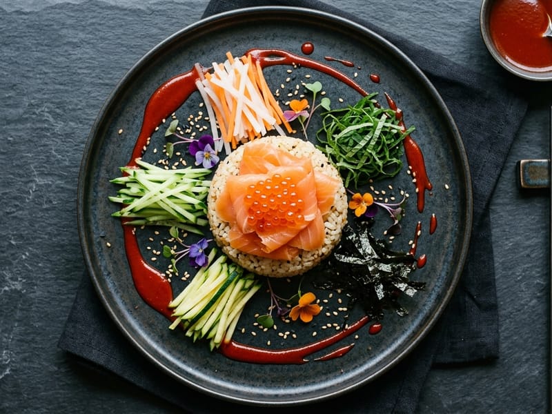 Smoked Salmon & Trout Caviar Bibimbap