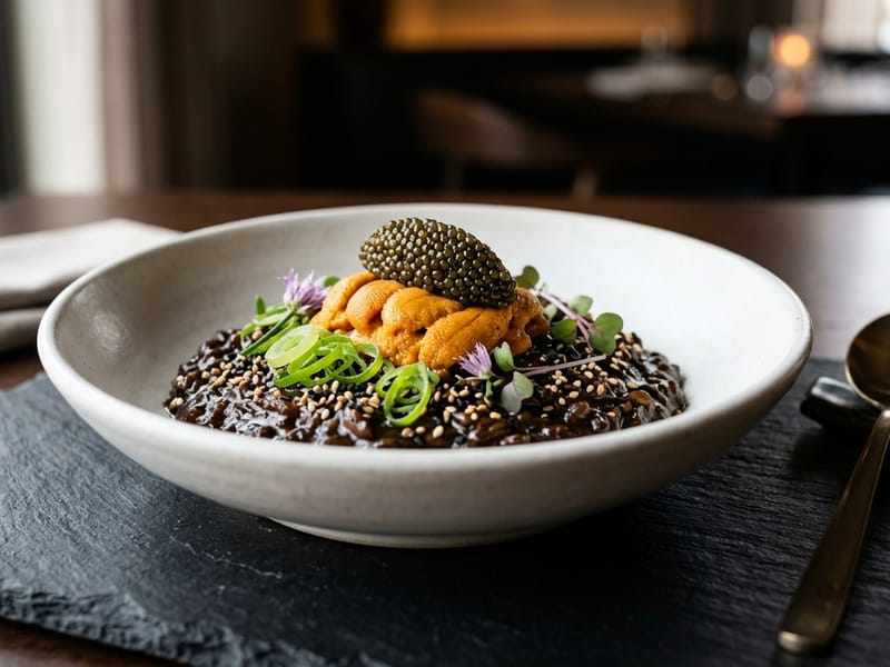Risotto Jajangmyeon aux Oursins et Caviar