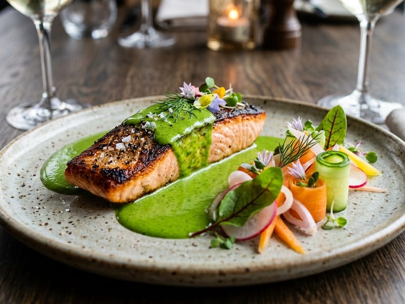 Gegrillter Sibirischer Lachs mit Sauerampfersoße