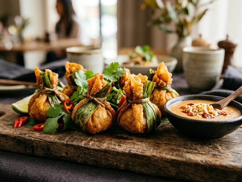 Gai Hor Bai Toey (Chicken Wrapped in Pandan Leaves)
