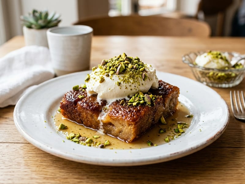 Ekmek Kadayıfı com Kaymak